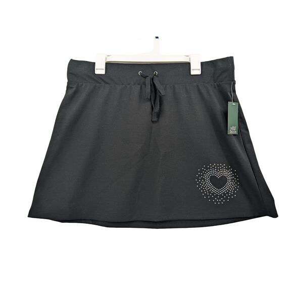 Wild Fable Active Skirt XXL‎ Black Heart Rhinestones Mini Sports Tennis Jeweled - Picture 1 of 10